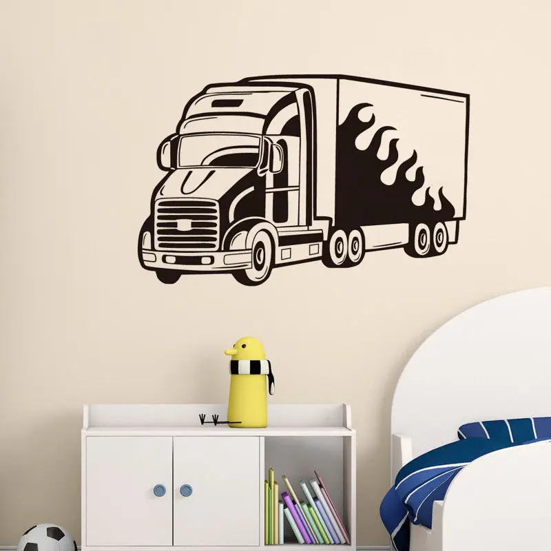 Lorry Truck Kids Room Wall Stickers Vinyl Wall Decal Big Vehicle Home