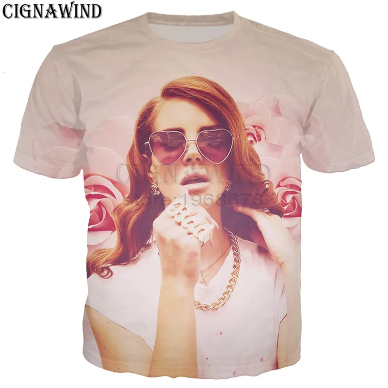 

Fashion Popular American Singer Lana Del Rey t shirt men/women 3D printed t-shirts casual hip hop style tshirt streetwear tops