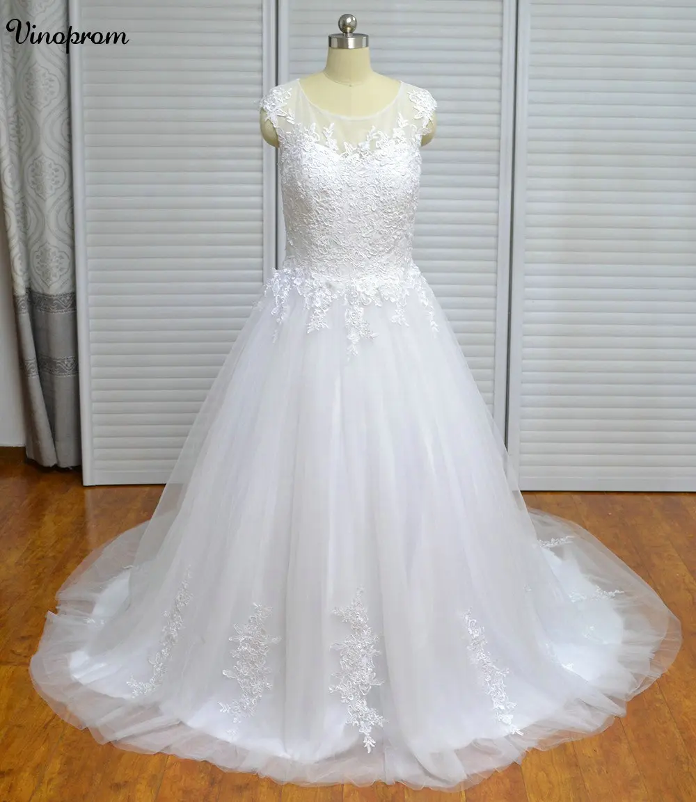 

New Arrival Ball Gown Lace Wedding Dress 2018 Cap Sleeves Romantic Robe De Mariage Vestido De Noiva Sheer Lace Up Bride Dress