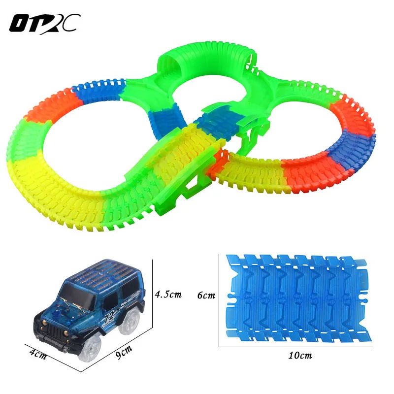 150/300 шт. светящийся волшебный пластиковый трек с светодиодный подсветкой Волшебная Электроника автомобиль светящийся гоночный трек набор игрушек fokids otrc 001