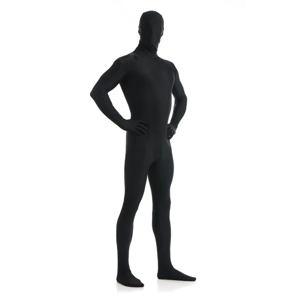 Speerise Adult  Spandex Nylon Black Zentai Suit Men One Piece Second Skin Tights Full Body Zentai Custom Costumes