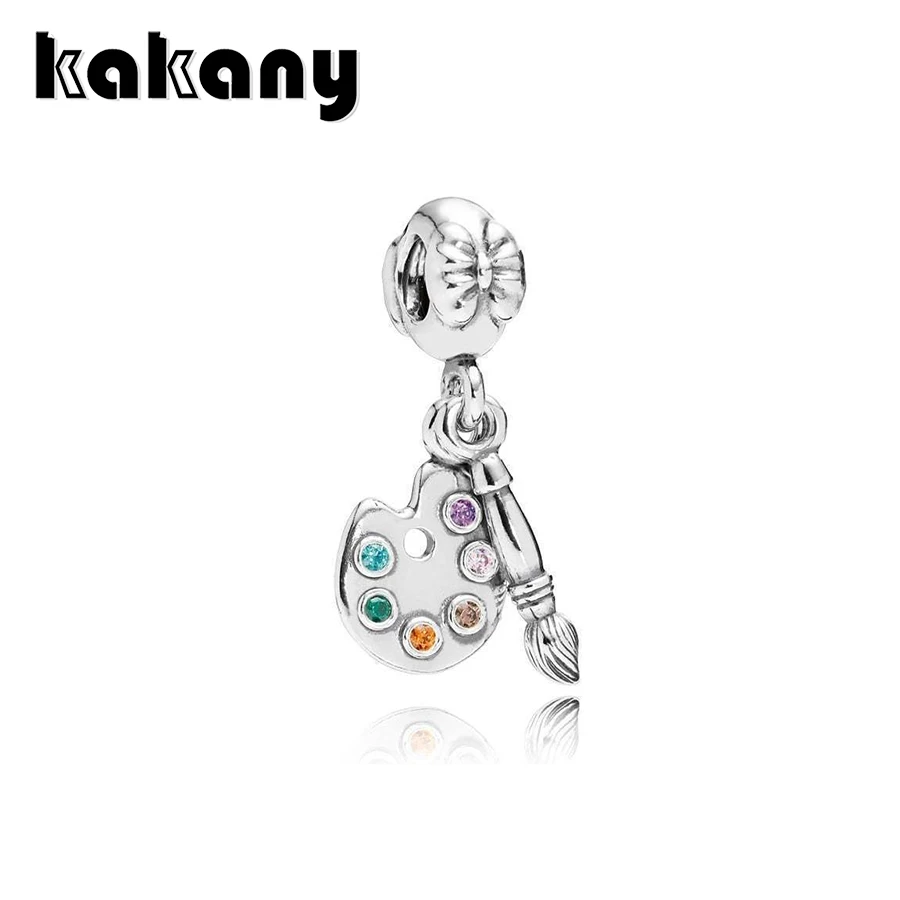 

2019 High Quality 1:1 Original 925 Sterling Silver Artist's Palette Pendant Charm Anniversary Gift Female Diy Jewelry