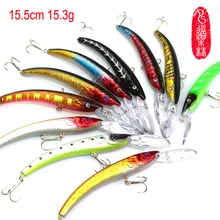 DS14 игрушки для рыбалки, искусственная приманка для наживки(15,5 см 15,3 г 10 шт./лот 10 видов цветов) Товары для спорта и развлечений из Китая подарки