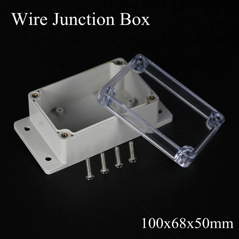 

IP65 100x68x50mm Waterproof Junction Box Transparent Plastic Project Box Terminal Clear Outdoor Enclosure Box Wall Mounting