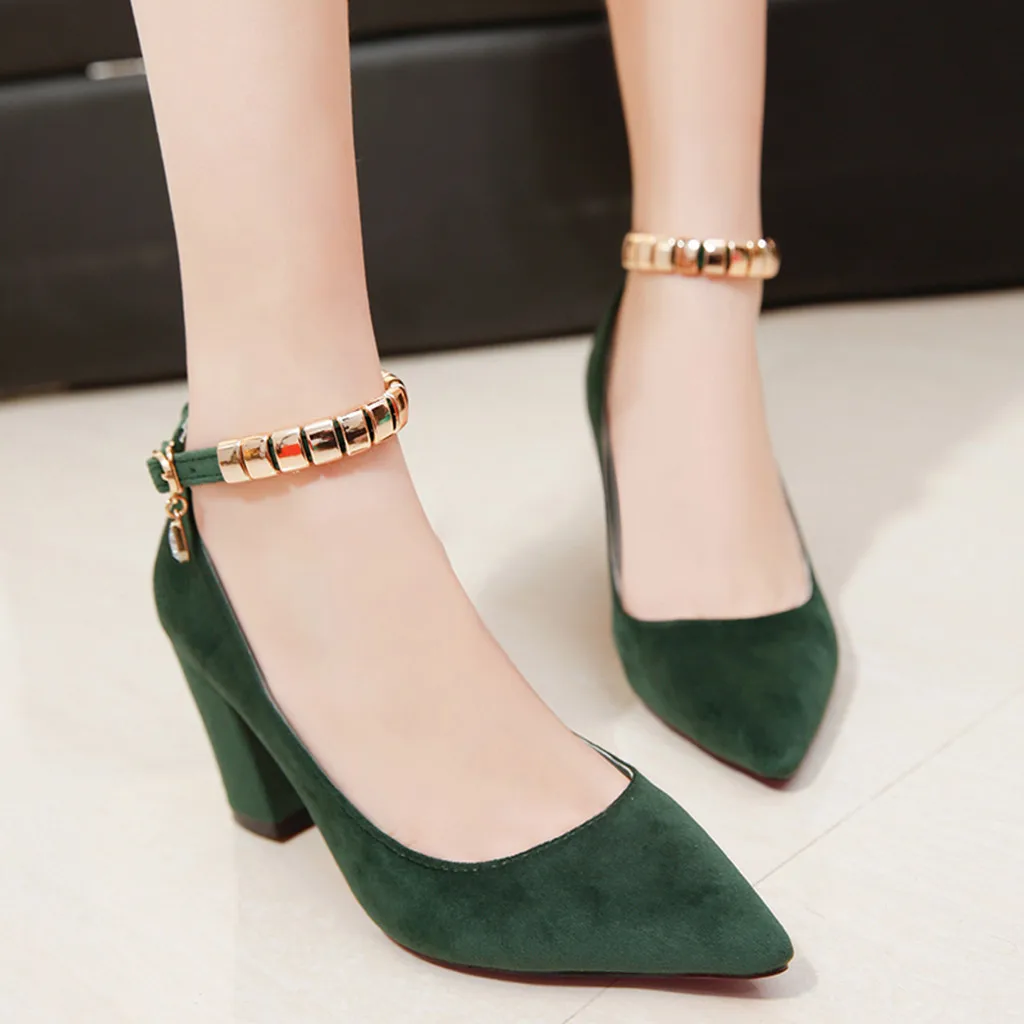 Women's Fashion Casual Pointed Toe High Heels Thick Heels Buckle Strap Shoes summer sandals women sandals high heels Women's Fashion Casual Pointed Toe High Heels Thick Heels Buckle Strap Shoes summer sandals women sandals high heels
