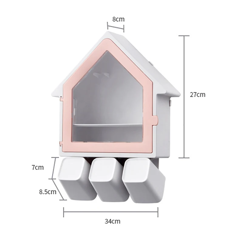 Креативный маленький домик держатель для зубной щетки форма многофункциональная зубная щетка подставка для чашки настенное крепление коробка для хранения стойка для ванной комнаты Органайзер