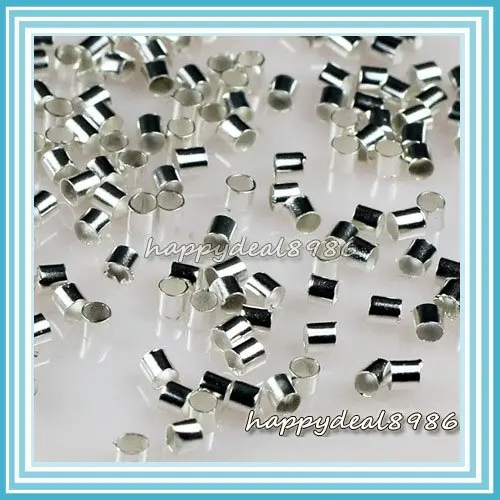 

2000pcs Silver Plated Tube Crimp Beads Jewelry Finding 2x2mm P87