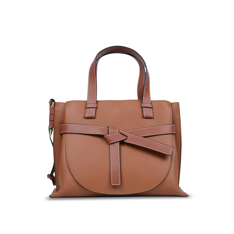 

2018new type of handbags lychee stripes big bags casual soft leather large capacity handbags simple shoulder shoulder bag ladies