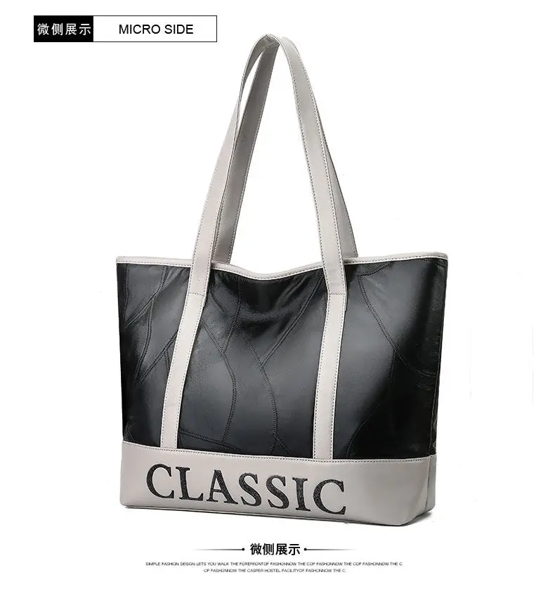 

2019 spring new sheepskin handbag large capacity handbag fashion shoulder mother bag shopping bag