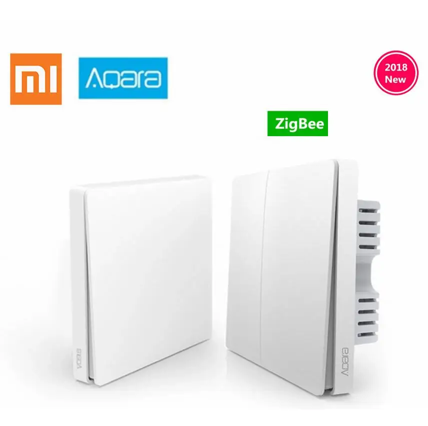 Умный Домашний Светильник Xiaomi Aqara Mijia с одним пожарным проводом ZigBee, беспроводной ключ, настенный выключатель через приложение для смартфона