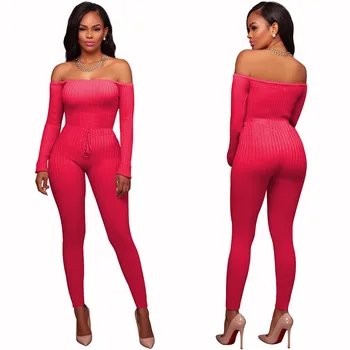 

Europe And The United States Nightclub New Women's Sexy Jumpsuit Ladies High Elastic Thread Long Sleeves Inside Jumpsuit S-XL