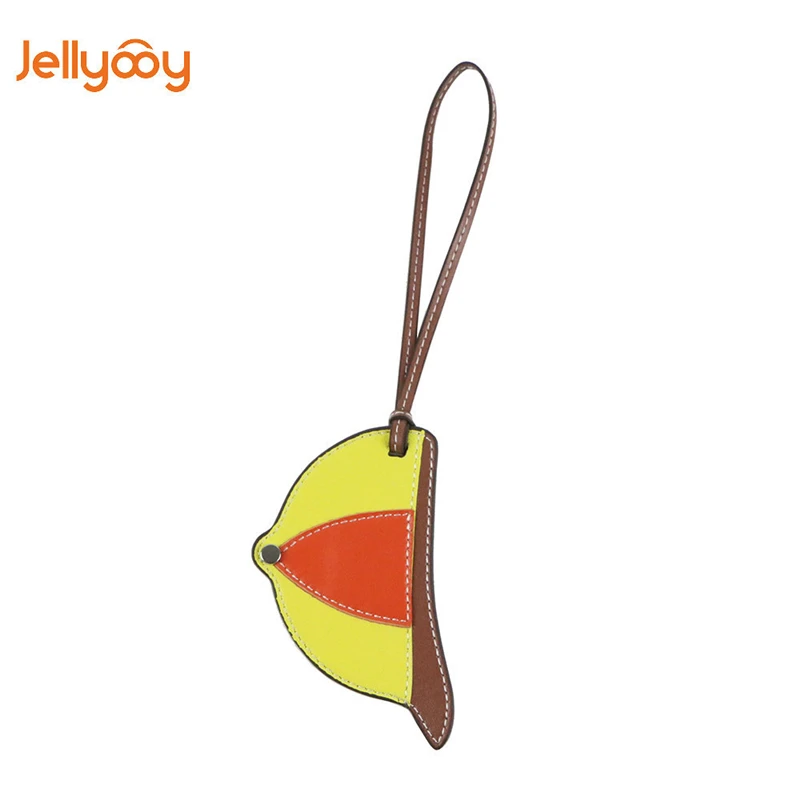 

High Quality Luxury Handmade Cowhide Hat Key Chain Pendant Women Shoulder Bag Handbag Charm Key Holder Keychain Trinkets Llavero