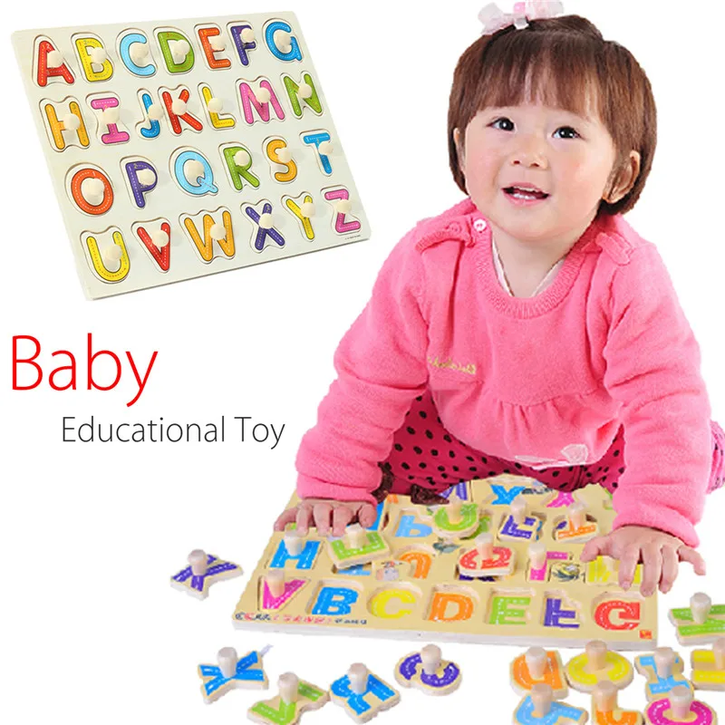 JIMITU ABC алфавит деревянные головоломки игрушки для детей раннего обучения обучающая игра подарок 26 букв головоломки игрушки набор