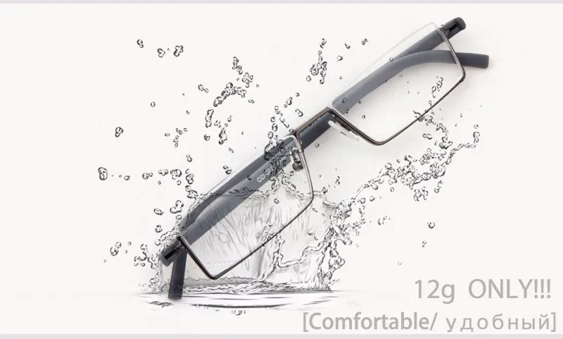 TR-90 Половина металлический каркас тонкий портативный черный/красный компактные очки для чтения анти усталость глаз с коробкой прочность +