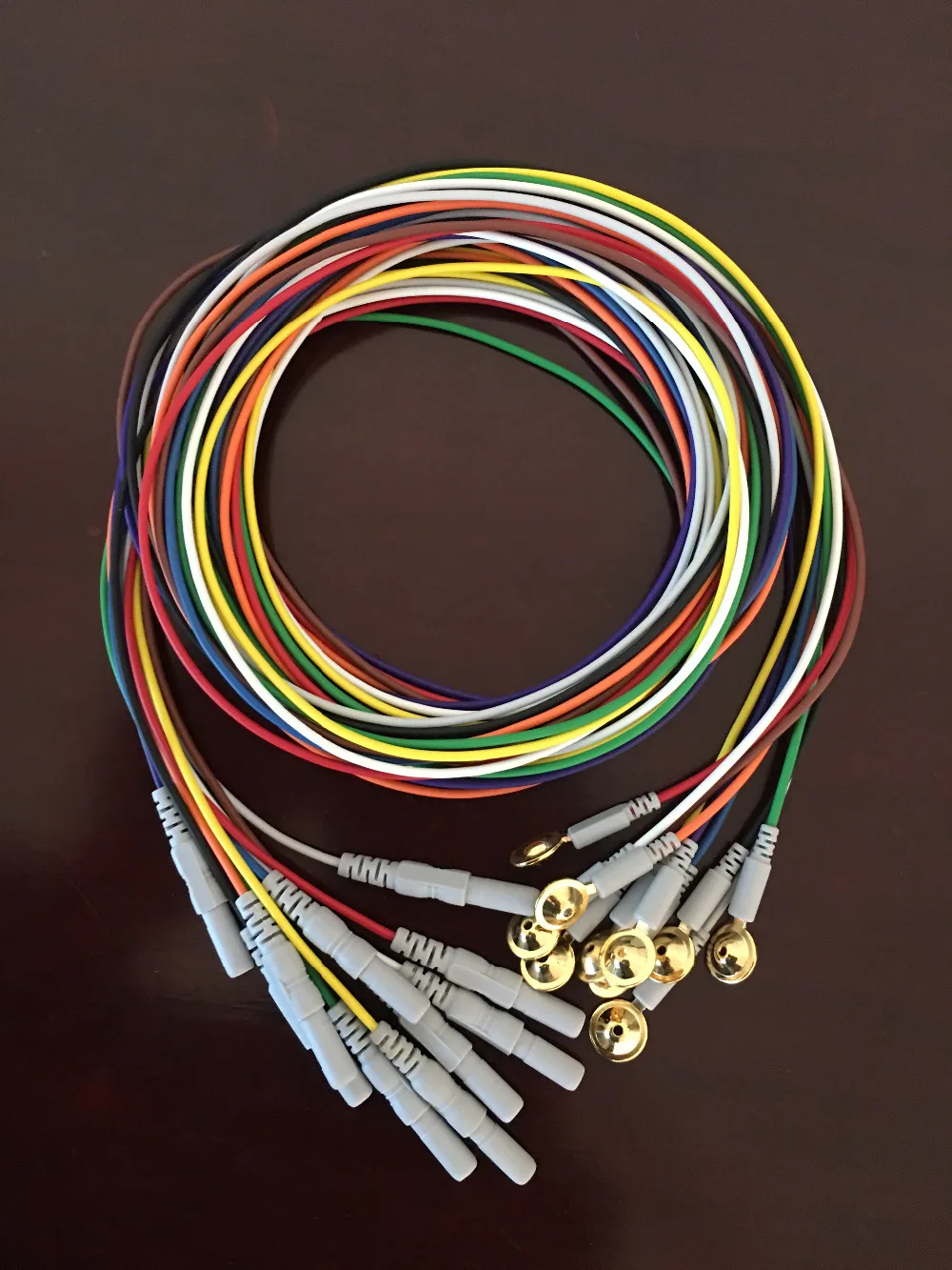 

50pcs Compatible Din 1.5mm Electroencephalo-graph Brain EEG Cable Coloful,Copper Cup Electrode Gold-plated with CE approved