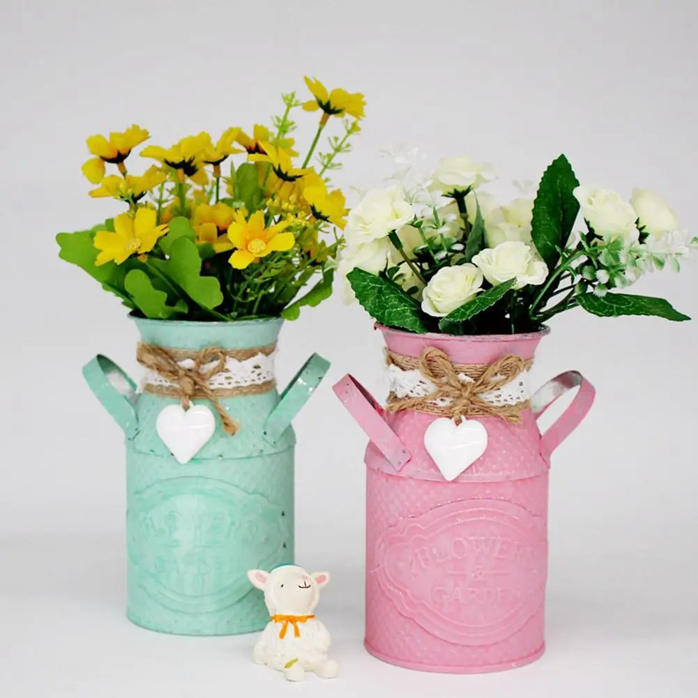 Простой винтажный Железный цветочный горшок, бочонок для хранения, искусственный садовый цветочный горшок, ваза для суккулентов, растительный бочонок, домашний декор