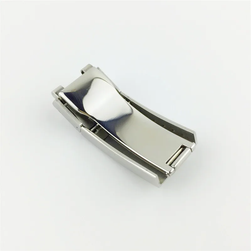 16 * 9mm Stainless Steel Watch Band Folding Buckle Glide Lock Clasp Steel For Rol submariner Bracelet Rubber Leather Strap Belt