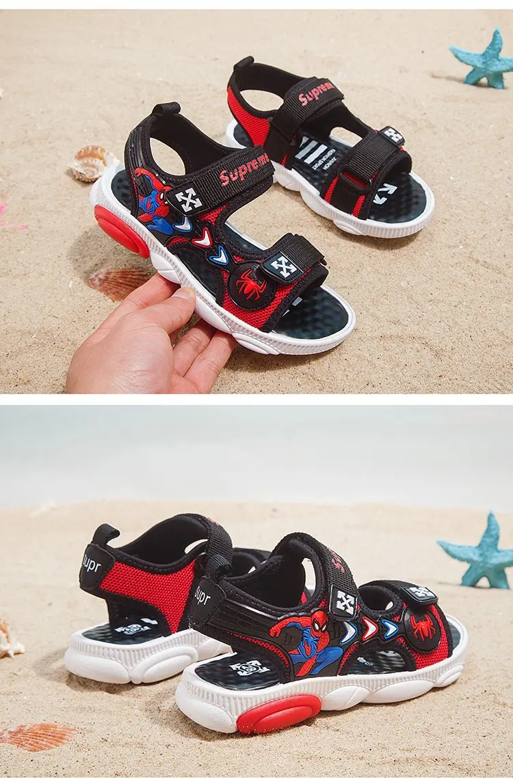 ZYJ Kids Spiderman Summer Sandals Garden Boys Girls Cartoon Bear Spider Man Shoes Sport Anti Slip Baby Beach Sandal Shoes (16)