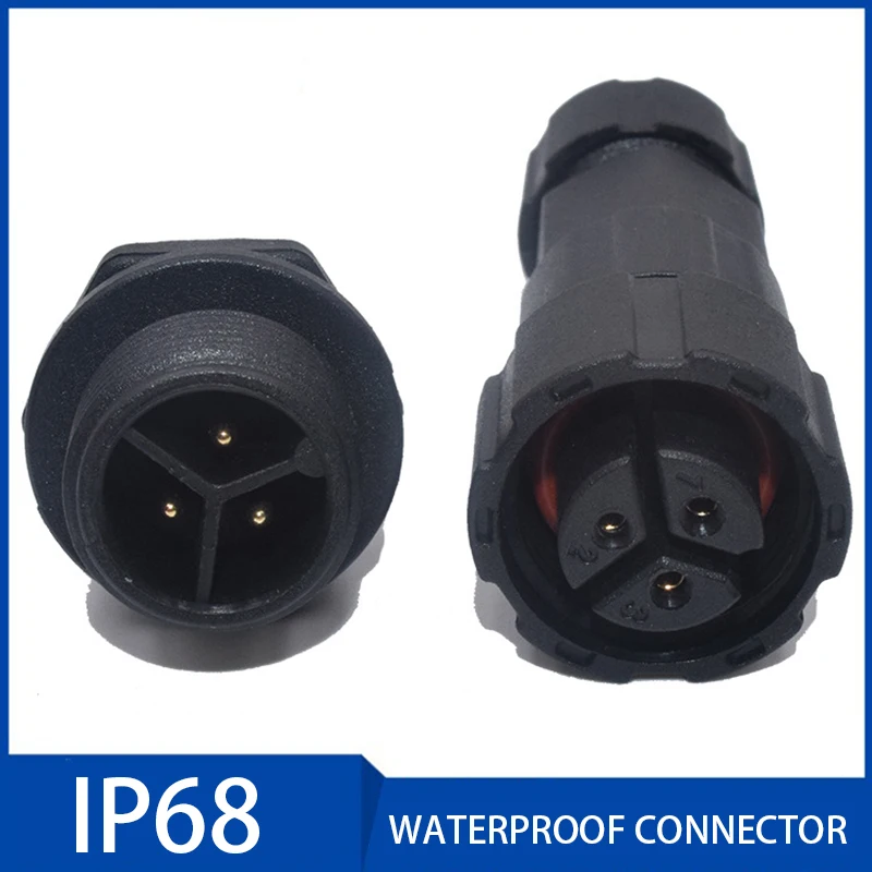 

Waterproof Connector IP68 20A Aviation Plug Socket Dustproof Connector 2/3/4/5/6/7/8/9/10/11/12Pin for Outdoor Led String Light