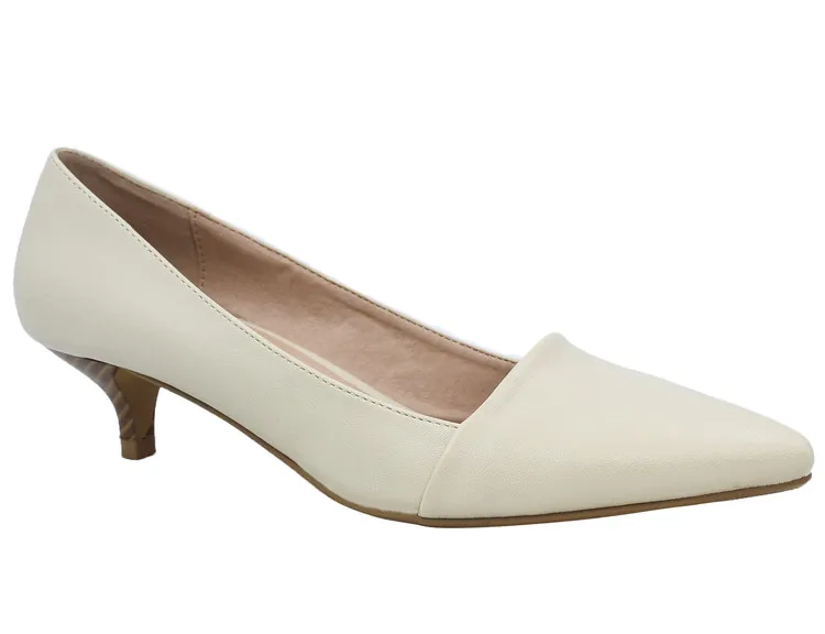 MaxMuxun/Женская обувь; строгие классические модельные туфли-лодочки на среднем каблуке-рюмочке без застежки; офисные женские туфли-лодочки; цвет белый, красный, черный - Цвет: White
