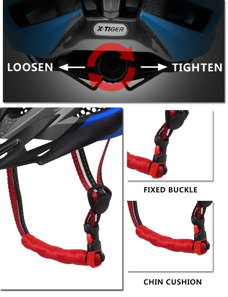 X-TIGER Ultralight Cycling Helmet EPS+PC Cover MTB Bike Helmet Integrally-mold Cycling Mountain Bicycle Helmet MTB Bike Helmet