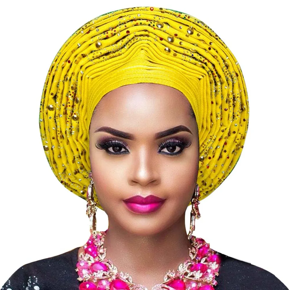 aso oke для aso ebi Африканский головной убор с бисером