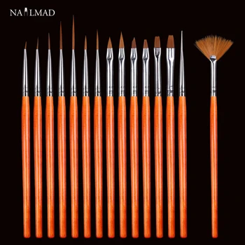 

15pcs Nail Art Drawing Painting Brush Dotting Liner Pen Brush DIY Design Tips UV Manicure Tool Acrylic Fan Builder Carving