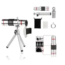 Камера изделие комплект: 18x Алюминий Лупа объектив для телефона+ Ткань для очистки+ Алюминий штатив для GALAXY S8 S7 A MINI NEO/P9 G9 Lite P10