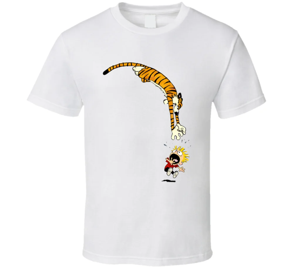 

Calvin And Hobbes Funny White T Shirt 100% Cotton New From US