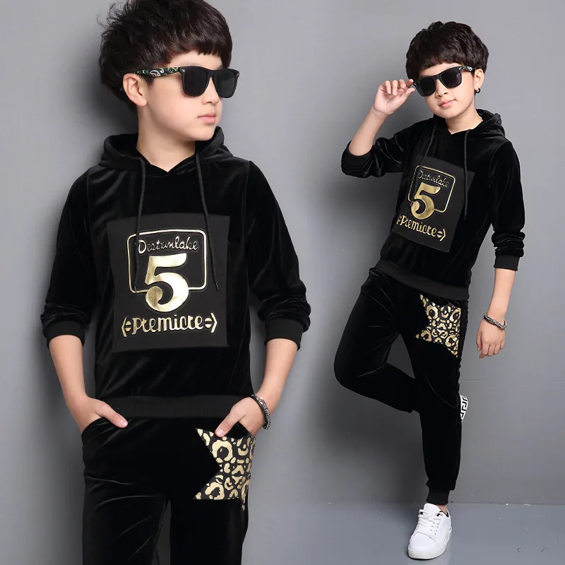 

Children's Garment Catamite Autumn Even Hat Gilding 5 Word Suit Children Long Sleeve Two Pieces Kids Clothing Sets