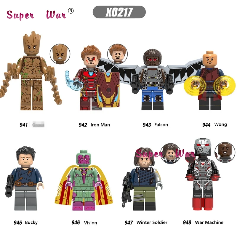 

Single Infinity War Iron Man Series War Machine Wong Bucky Vision building blocks toy for children