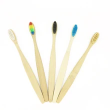 20 шт/партия бамбуковые зубные щетки, низкоуглеродистая зеленая натуральная бамбуковая зубная щетка ручной работы