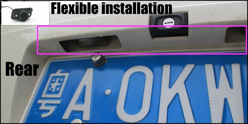 Combination Set Car Front & Rear Camera Cigarette Power Variable Channel Blind Spots Flexible Copilot Monitor Camera View System License plate light