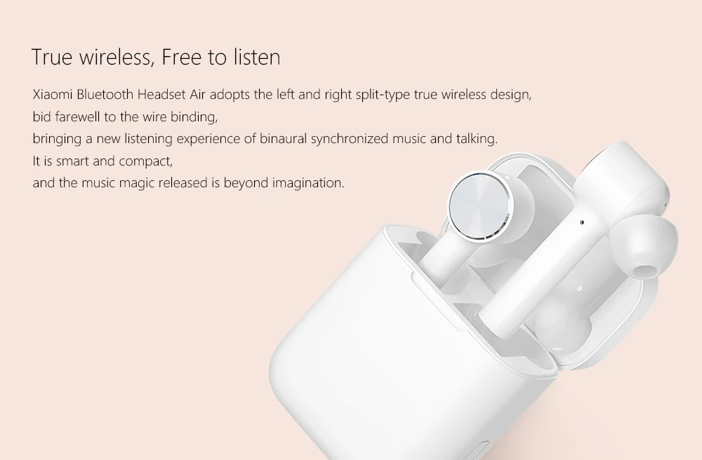 Оригинальные наушники Xiaomi Mi Air Bluetooth настоящие беспроводные сенсорное управление