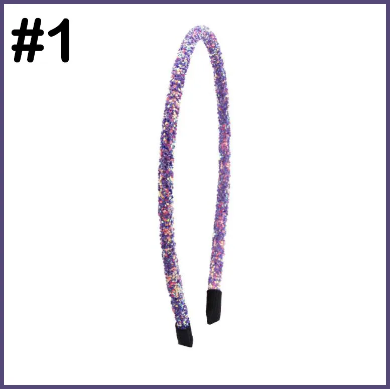 

free shipping 60pcs glitter headbands sequin shiny hard headbands for girl hair accessories