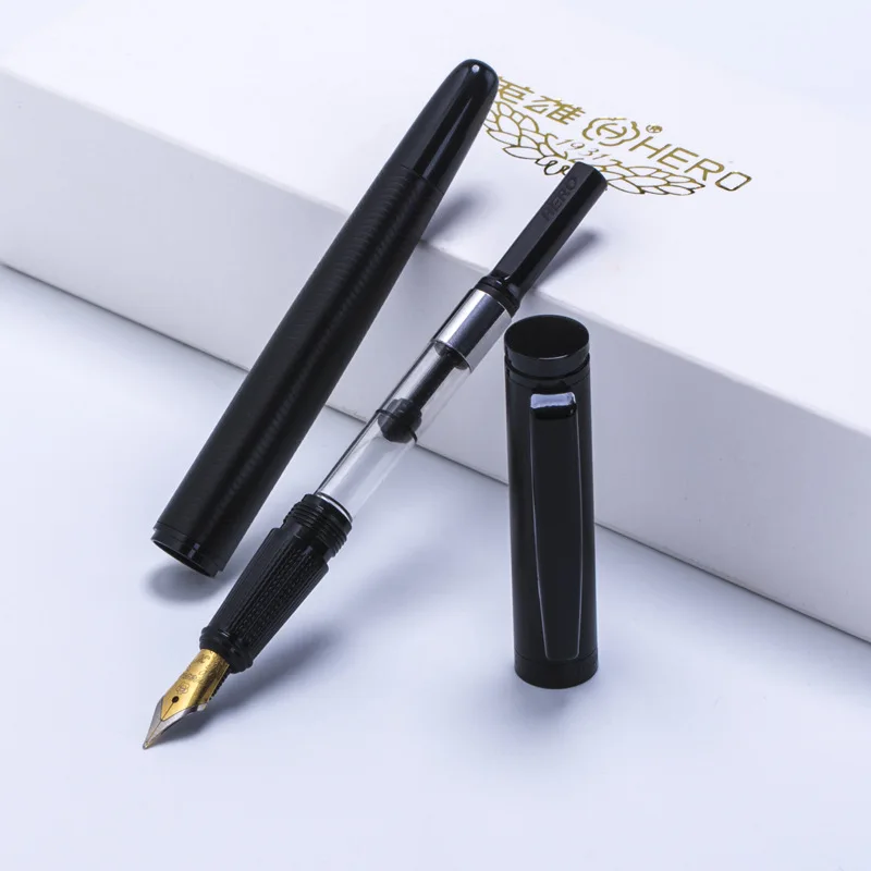 Full-Metal-Matte-black-thread-body-Iraurita-fountain-pen-0-5mm-ink-pens-Business-Office-caneta(4)