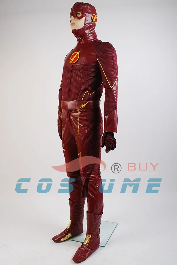 The Flash/карнавальный костюм Барри Аллена, мужской костюм флэш-сезона 2, костюм Барри Аллена, костюм супергероя, наряд с сапогами для взрослых мужчин