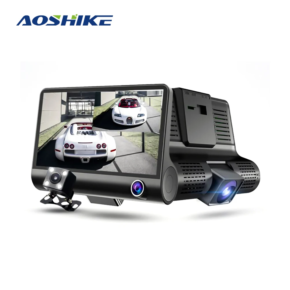 

AOSHIKE 4 Inch Car Inside And Outside HD Three Lens Recording Support 128G Three Recording Reversing Image Machine