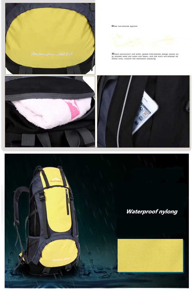 2018 Новый альпинизм рюкзак Водонепроницаемый нейлоновый рюкзак путешествия дорожные сумки студент сумка Многофункциональный Высокая