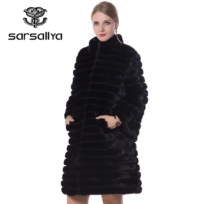 SARSALLYA 2016 new mink coats women real fur coat natural fur coats woman's winter jackets fox fur coat fox fur vest