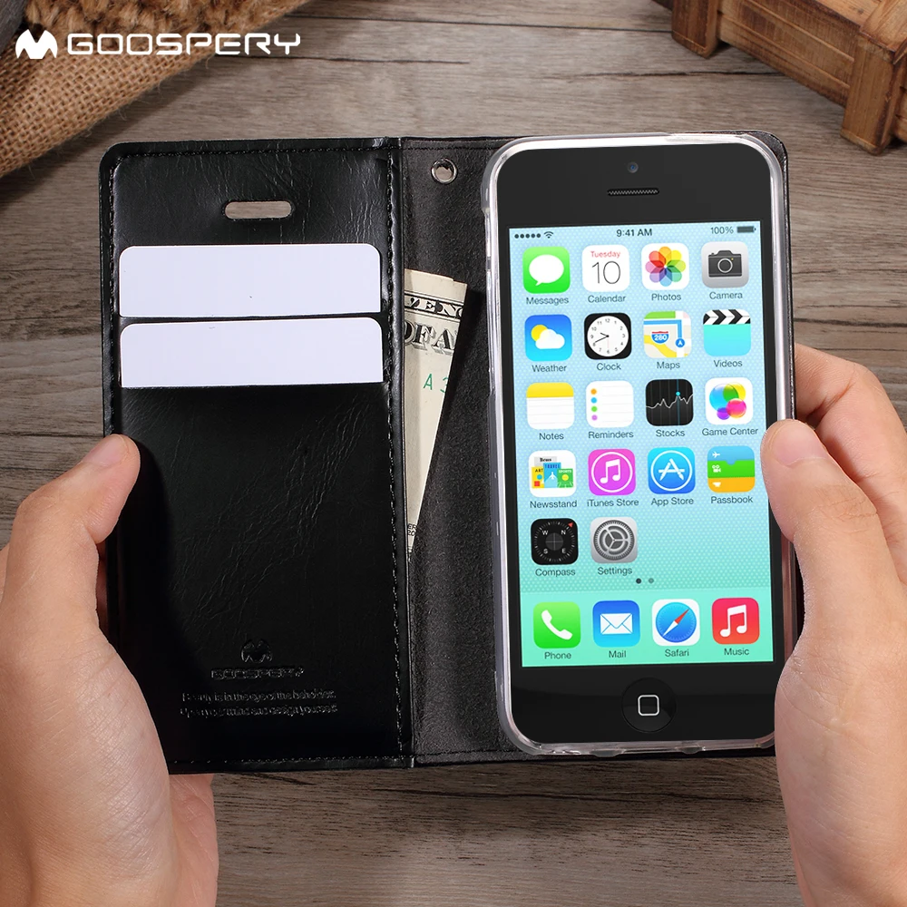 MERCURY GOOSPERY для iPhone 5C 5 SE 5s чехол бренд кошелек кожаный флип 6s 6 7 8 плюс крышка iPhone8 iPhone7