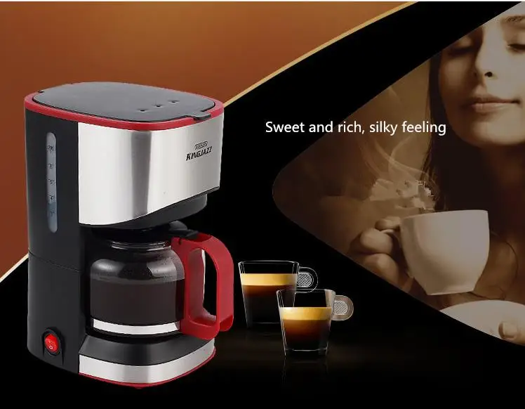 Кофе автоматическая кофемашина для дома мини-американский дырявый Кофе машина устройство для приготовления чая небольшой офисной Кофе чайник