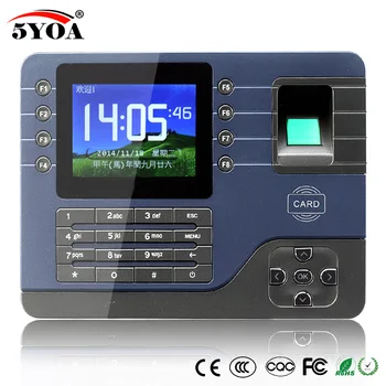 

5YOA A091FY TCP IP Biometric Fingerprint Time Attendance Clock Recorder Electronic English Reader Machine USB RFID ID Card