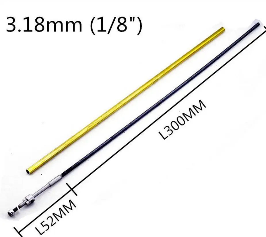 

RC Boat Model 3.18MM 1/8" Flexible Integral Soft Shafts with Copper Shaft Sleeve for Brushless Electri Boats Spare Parts