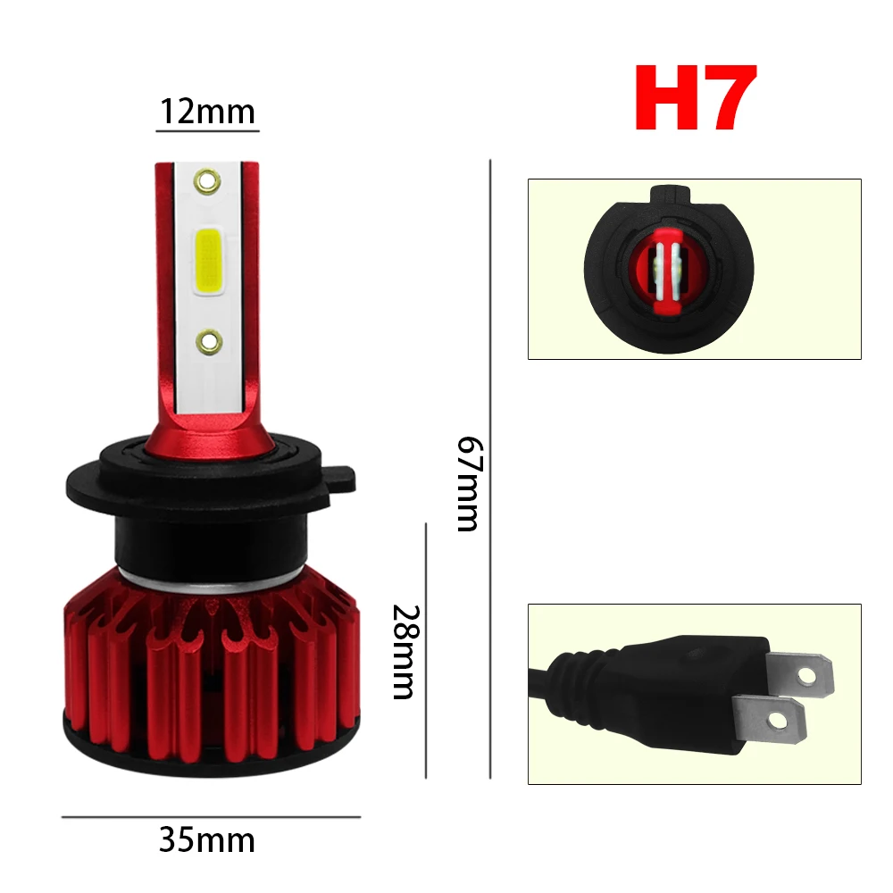 LSlight led car headlight cob bulbs h4 h7 light h8 h11 hb3 hb4 9005 9006 turbo auto lamps 6000k 55w 12v Led lampada luces para