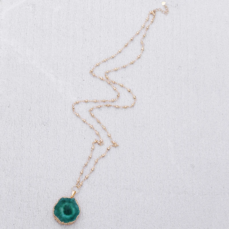 BOJIU, женское ожерелье, длинное ожерелье, новая мода, классика, для девушек, цветной камень, кулон, ожерелье s с медной цепочкой NKS021