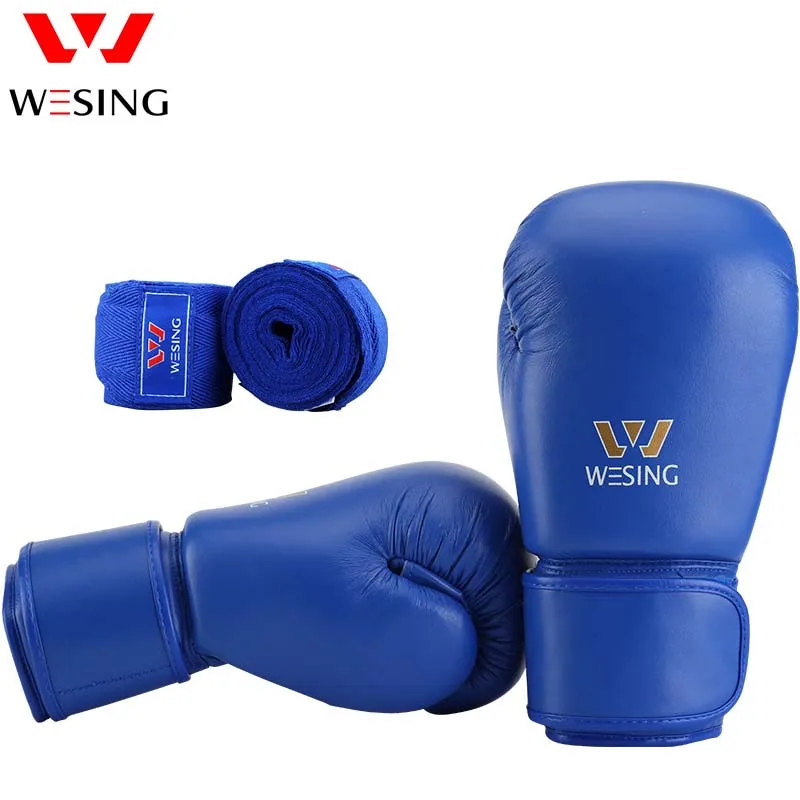 Wesing Pro Style Boxing Gloves Approved by AIBA with Cotton Handwraps