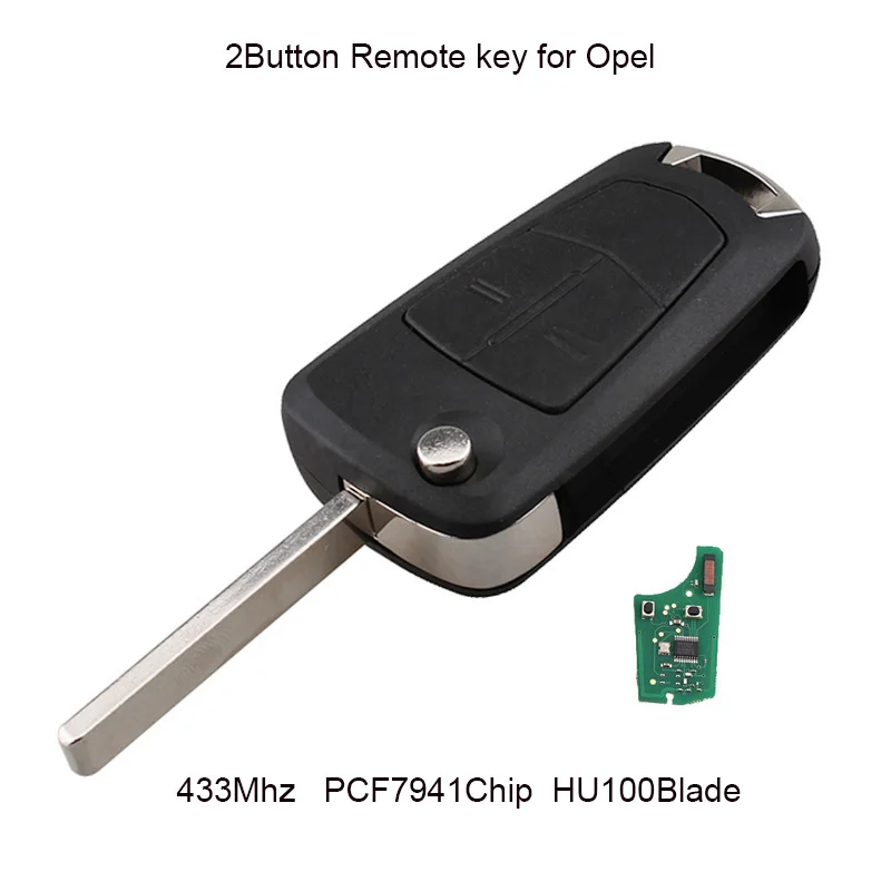 5PCSX Remote Key Fob 2 Button 433Mhz for Vauxhall Opel Astra H 2004 -2009 Car Transponder Chip PCF7941 HU100 Blade | Автомобили и