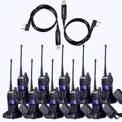 10 шт. BAOFENG UV-82 VHF UHF Dual Band 136-174/400-520 2-PTT двухстороннее радио + кабель + наушник + Великобритания PL ES DE stock