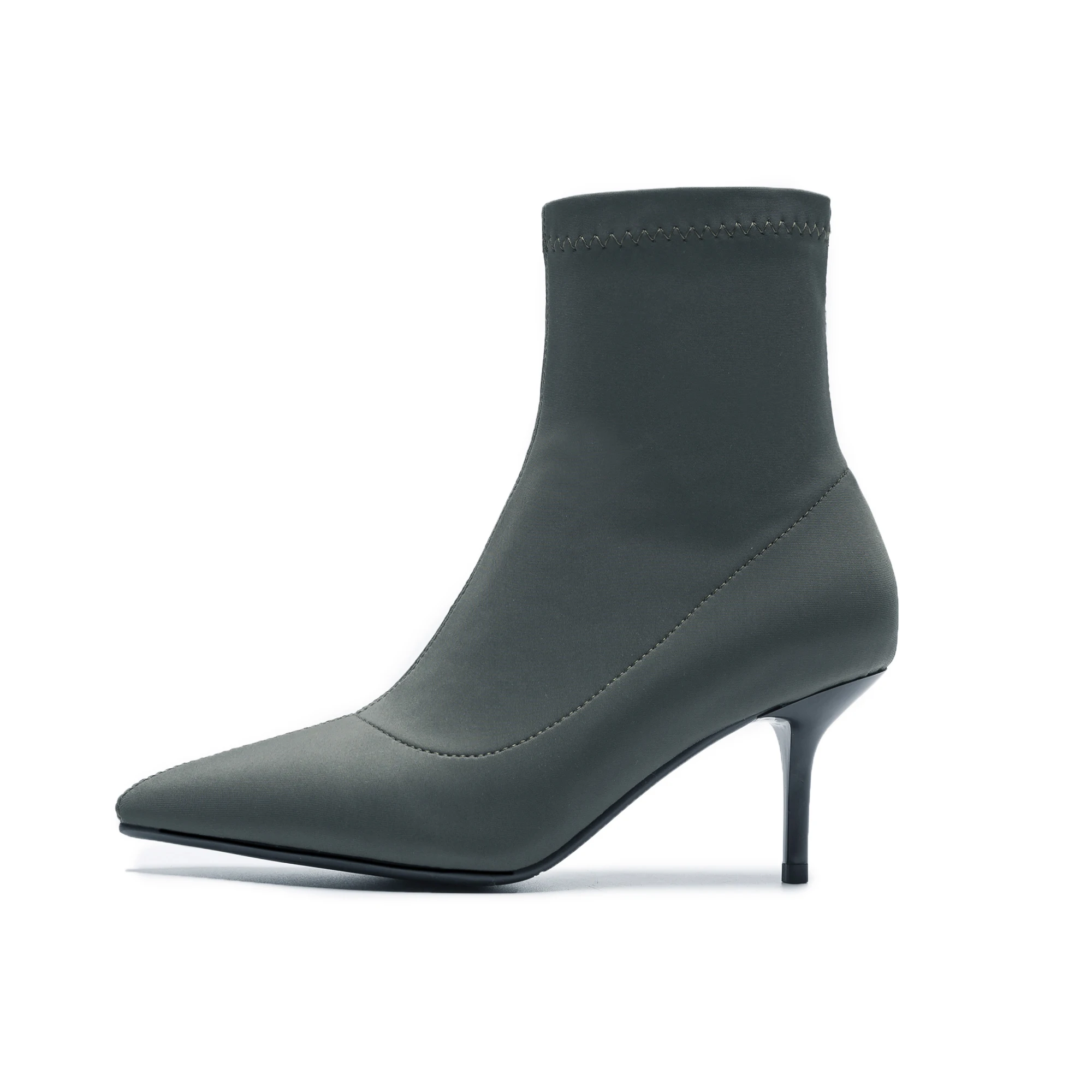 Automne Bout Partie 2018 Satin Pour Black green De Bottes Mode Stretch Pointu Chaussures Cr657 Femme Talons Enmayer Aiguilles Bottines vwPNnym80O